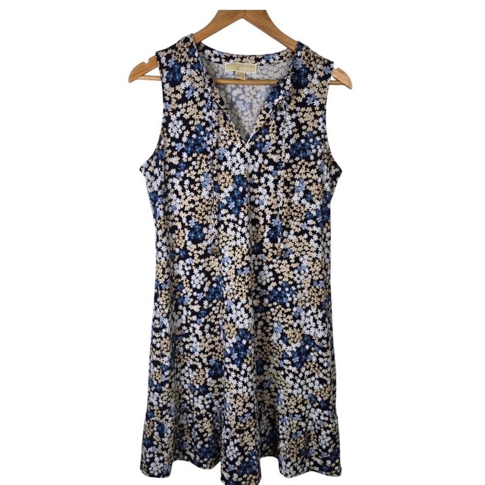 Michael Kors Navy and Cream Floral Dress